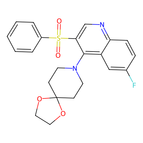 8-[3-(Benzenesulfonyl)-6-fluoroquinolin-4-yl]-1,4-dioxa-8-azaspiro[4.5]decane structure