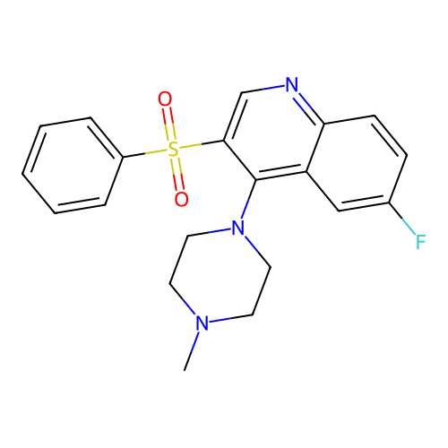 3-(Benzenesulfonyl)-6-fluoro-4-(4-methylpiperazin-1-yl)quinoline structure