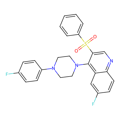 3-(Benzenesulfonyl)-6-fluoro-4-[4-(4-fluorophenyl)piperazin-1-yl]quinoline structure