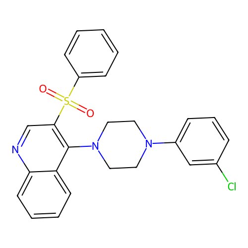 3-(Benzenesulfonyl)-4-[4-(3-chlorophenyl)piperazin-1-yl]quinoline structure