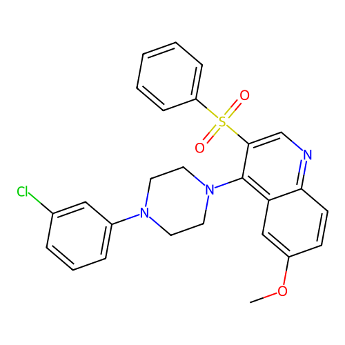 3-(Benzenesulfonyl)-4-[4-(3-chlorophenyl)piperazin-1-yl]-6-methoxyquinoline structure