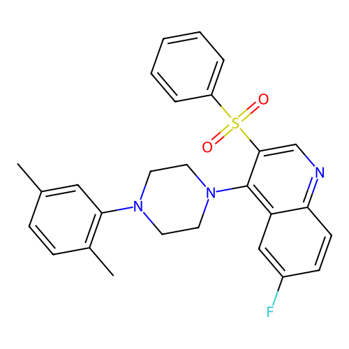 3-(Benzenesulfonyl)-4-[4-(2,5-dimethylphenyl)piperazin-1-yl]-6-fluoroquinoline structure