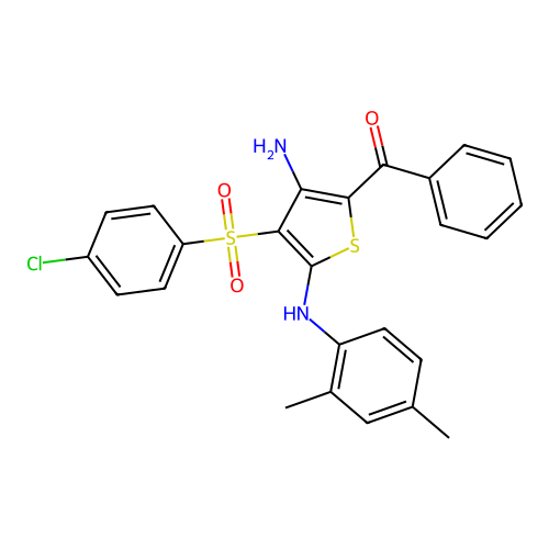 5-BENZOYL-3-(4-CHLOROBENZENESULFONYL)-N2-(2,4-DIMETHYLPHENYL)THIOPHENE-2,4-DIAMINE structure