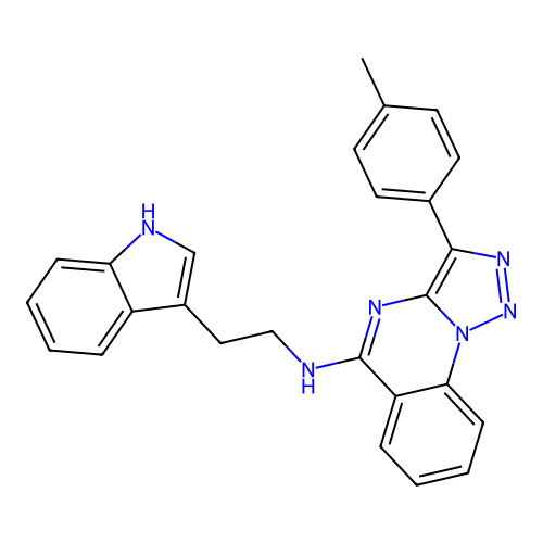 N-[2-(1H-indol-3-yl)ethyl]-3-(4-methylphenyl)triazolo[1,5-a]quinazolin-5-amine structure