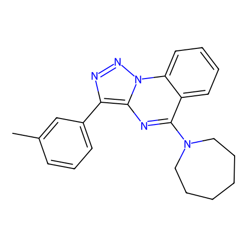5-(Azepan-1-yl)-3-(3-methylphenyl)triazolo[1,5-a]quinazoline structure