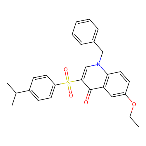 1-Benzyl-6-ethoxy-3-(4-propan-2-ylphenyl)sulfonylquinolin-4-one structure