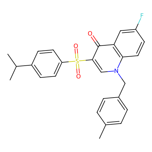 6-fluoro-3-((4-isopropylphenyl)sulfonyl)-1-(4-methylbenzyl)quinolin-4(1H)-one structure