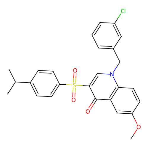 1-(3-chlorobenzyl)-3-((4-isopropylphenyl)sulfonyl)-6-methoxyquinolin-4(1H)-one structure