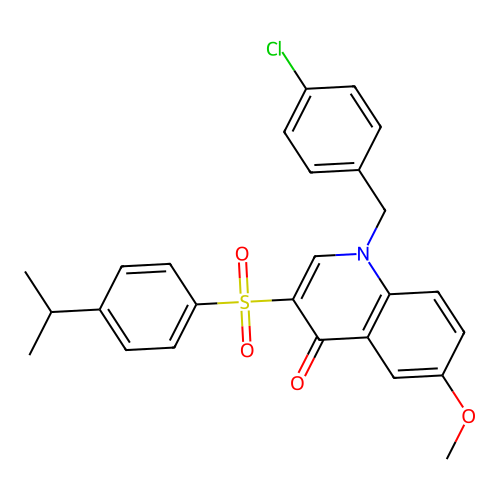 1-(4-chlorobenzyl)-3-((4-isopropylphenyl)sulfonyl)-6-methoxyquinolin-4(1H)-one structure