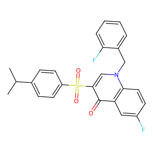 6-fluoro-1-(2-fluorobenzyl)-3-((4-isopropylphenyl)sulfonyl)quinolin-4(1H)-one structure