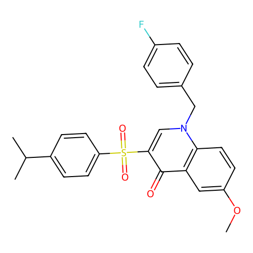1-(4-fluorobenzyl)-3-((4-isopropylphenyl)sulfonyl)-6-methoxyquinolin-4(1H)-one structure