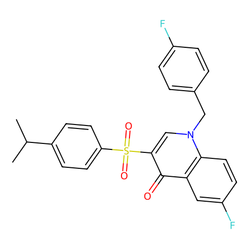 6-fluoro-1-(4-fluorobenzyl)-3-((4-isopropylphenyl)sulfonyl)quinolin-4(1H)-one structure