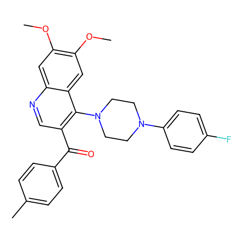 4-[4-(4-Fluorophenyl)piperazin-1-yl]-6,7-dimethoxy-3-(4-methylbenzoyl)quinoline structure