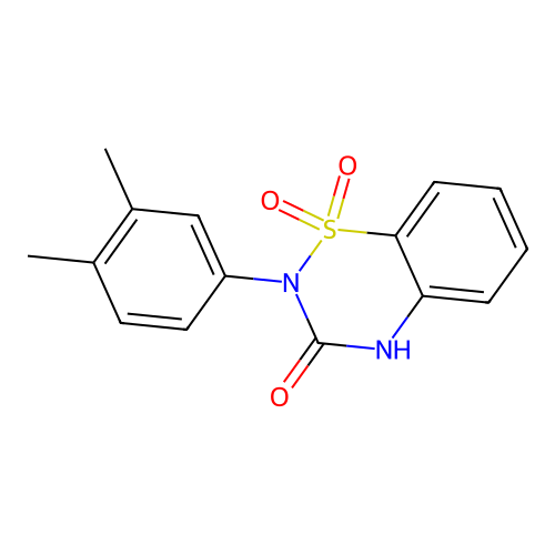 2-(3,4-dimethylphenyl)-3,4-dihydro-2H-1lambda6,2,4-benzothiadiazine-1,1,3-trione structure