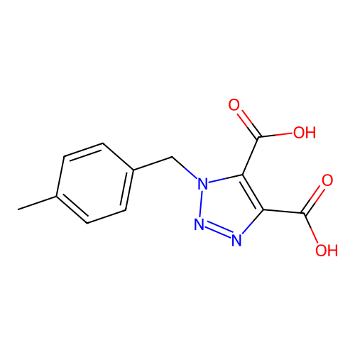 1-(4-methylbenzyl)-1H-1,2,3-triazole-4,5-dicarboxylic acid structure