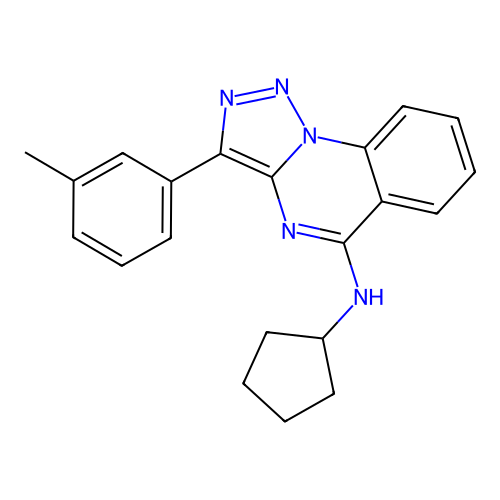 N-cyclopentyl-3-(3-methylphenyl)triazolo[1,5-a]quinazolin-5-amine structure