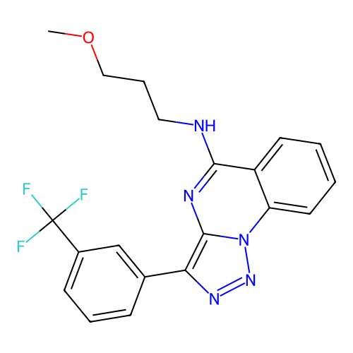 N-(3-methoxypropyl)-3-[3-(trifluoromethyl)phenyl]-[1,2,3]triazolo[1,5-a]quinazolin-5-amine structure