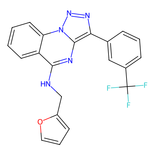 N-[(furan-2-yl)methyl]-3-[3-(trifluoromethyl)phenyl]-[1,2,3]triazolo[1,5-a]quinazolin-5-amine structure