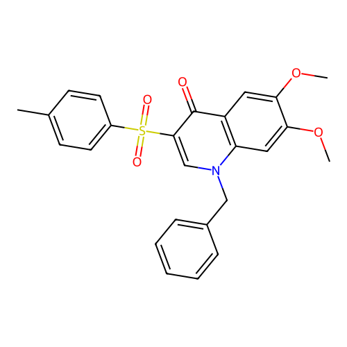1-benzyl-6,7-dimethoxy-3-tosylquinolin-4(1H)-one structure