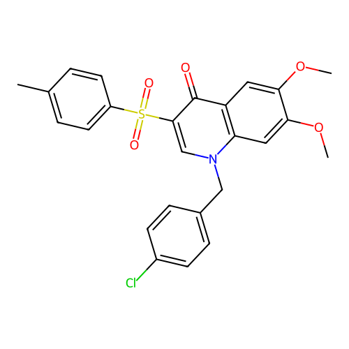 1-(4-chlorobenzyl)-6,7-dimethoxy-3-tosylquinolin-4(1H)-one structure