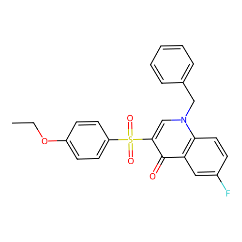 1-Benzyl-3-(4-ethoxyphenyl)sulfonyl-6-fluoroquinolin-4-one structure
