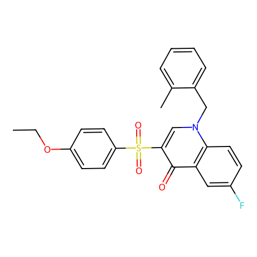 3-(4-Ethoxyphenyl)sulfonyl-6-fluoro-1-[(2-methylphenyl)methyl]quinolin-4-one structure