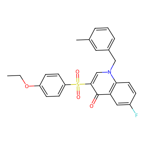 3-(4-Ethoxyphenyl)sulfonyl-6-fluoro-1-[(3-methylphenyl)methyl]quinolin-4-one structure