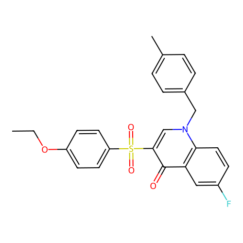 3-(4-Ethoxyphenyl)sulfonyl-6-fluoro-1-[(4-methylphenyl)methyl]quinolin-4-one structure