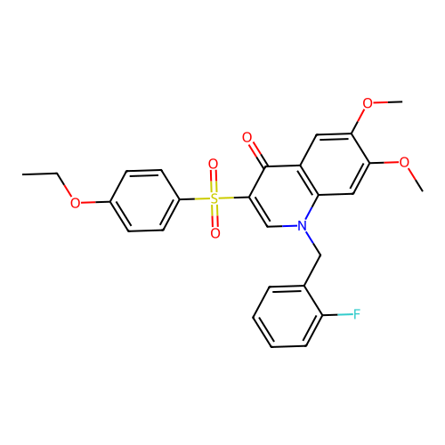 3-(4-ethoxybenzenesulfonyl)-1-[(2-fluorophenyl)methyl]-6,7-dimethoxy-1,4-dihydroquinolin-4-one structure