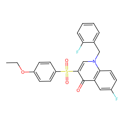 3-(4-Ethoxyphenyl)sulfonyl-6-fluoro-1-[(2-fluorophenyl)methyl]quinolin-4-one structure