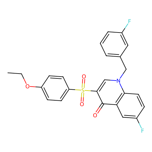 3-(4-Ethoxyphenyl)sulfonyl-6-fluoro-1-[(3-fluorophenyl)methyl]quinolin-4-one structure