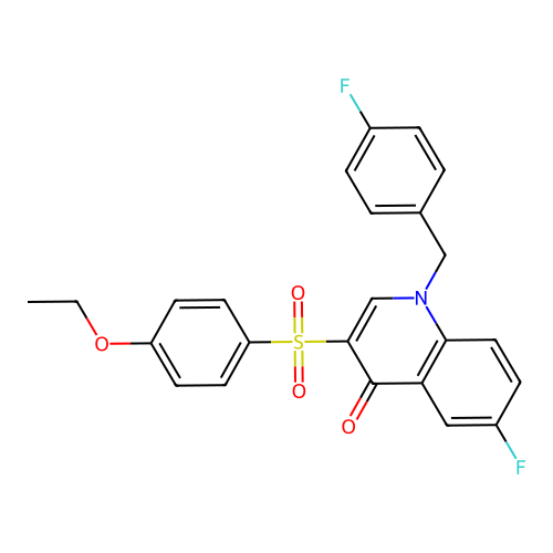 3-(4-Ethoxyphenyl)sulfonyl-6-fluoro-1-[(4-fluorophenyl)methyl]quinolin-4-one structure