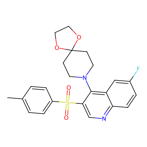8-(6-Fluoro-3-tosylquinolin-4-yl)-1,4-dioxa-8-azaspiro[4.5]decane structure