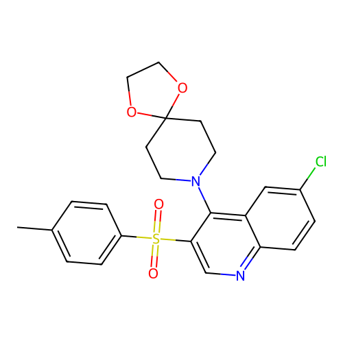 8-(6-Chloro-3-tosylquinolin-4-yl)-1,4-dioxa-8-azaspiro[4.5]decane structure