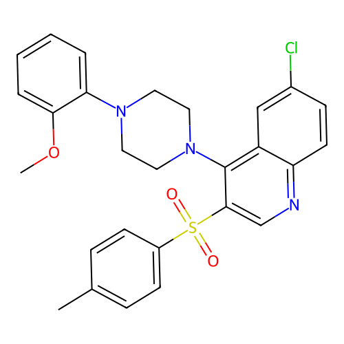 6-Chloro-4-(4-(2-methoxyphenyl)piperazin-1-yl)-3-tosylquinoline structure