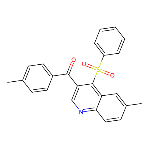 4-(Benzenesulfonyl)-6-methyl-3-(4-methylbenzoyl)quinoline structure
