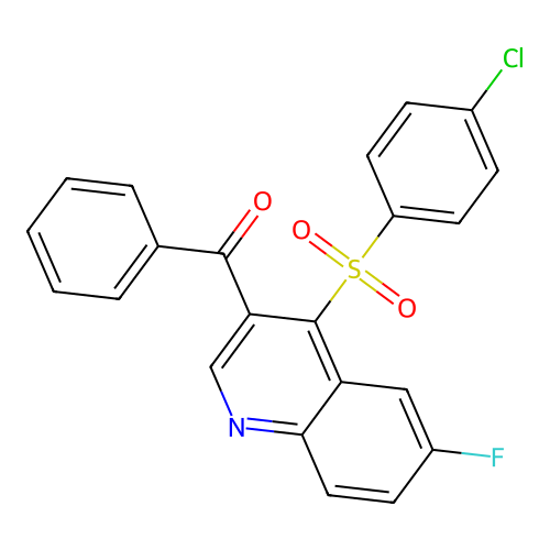 3-Benzoyl-4-(4-chlorobenzenesulfonyl)-6-fluoroquinoline structure