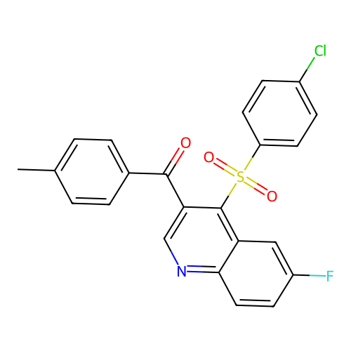4-(4-Chlorobenzenesulfonyl)-6-fluoro-3-(4-methylbenzoyl)quinoline structure