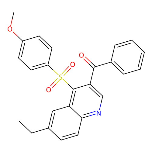 3-Benzoyl-6-ethyl-4-(4-methoxybenzenesulfonyl)quinoline structure