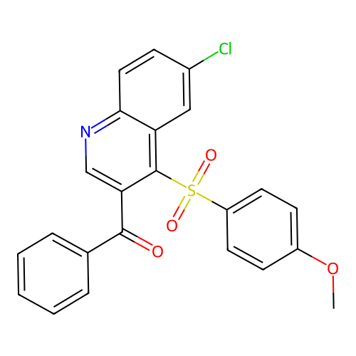 3-Benzoyl-6-chloro-4-(4-methoxybenzenesulfonyl)quinoline structure