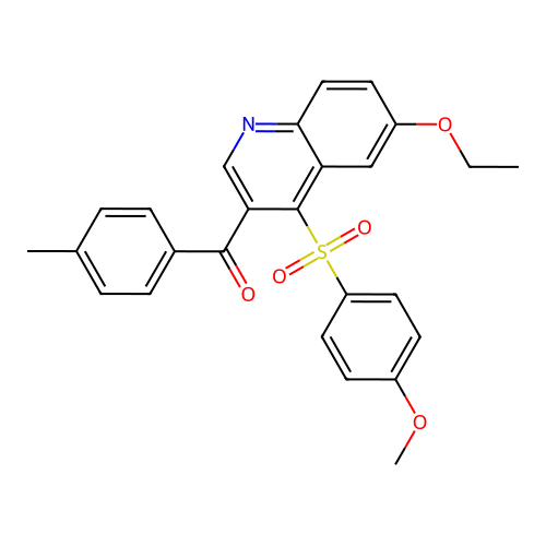 6-Ethoxy-4-(4-methoxybenzenesulfonyl)-3-(4-methylbenzoyl)quinoline structure