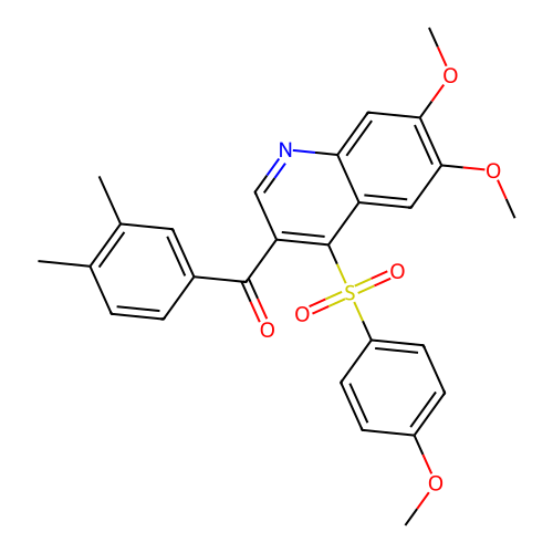 3-(3,4-Dimethylbenzoyl)-6,7-dimethoxy-4-(4-methoxybenzenesulfonyl)quinoline structure