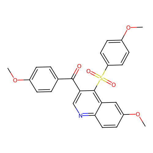 [6-Methoxy-4-(4-methoxyphenyl)sulfonylquinolin-3-yl]-(4-methoxyphenyl)methanone structure