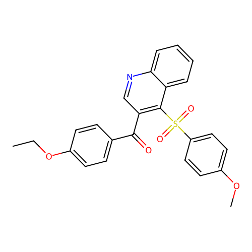 (4-Ethoxyphenyl)-[4-(4-methoxyphenyl)sulfonylquinolin-3-yl]methanone structure