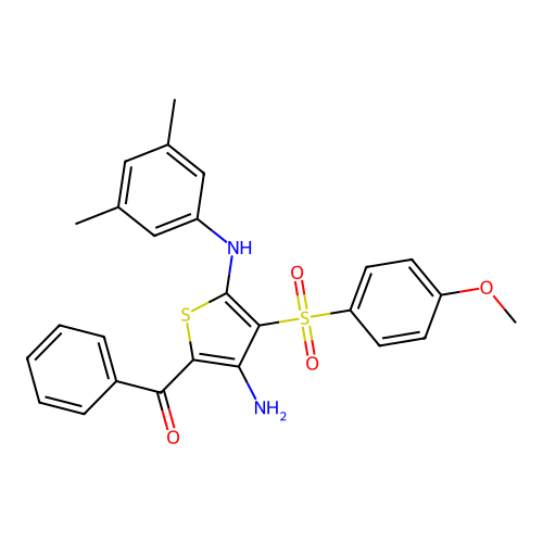 5-BENZOYL-N2-(3,5-DIMETHYLPHENYL)-3-(4-METHOXYBENZENESULFONYL)THIOPHENE-2,4-DIAMINE structure