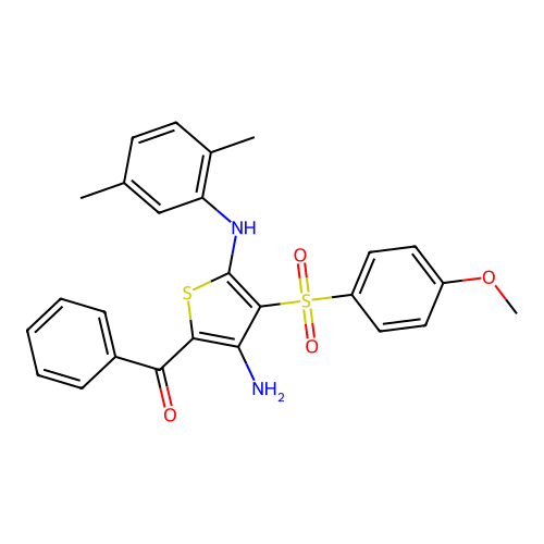 5-BENZOYL-N2-(2,5-DIMETHYLPHENYL)-3-(4-METHOXYBENZENESULFONYL)THIOPHENE-2,4-DIAMINE structure