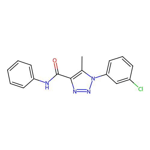 1-(3-chlorophenyl)-5-methyl-N-phenyl-1H-1,2,3-triazole-4-carboxamide structure