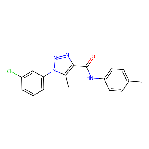1-(3-chlorophenyl)-5-methyl-N-(4-methylphenyl)-1H-1,2,3-triazole-4-carboxamide structure