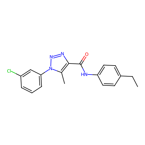 1-(3-chlorophenyl)-N-(4-ethylphenyl)-5-methyl-1H-1,2,3-triazole-4-carboxamide structure