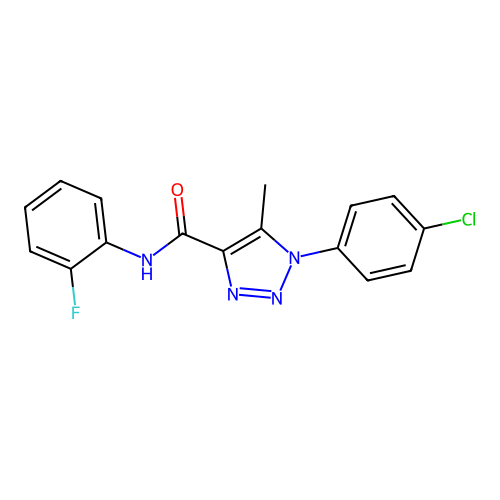 1-(4-chlorophenyl)-N-(2-fluorophenyl)-5-methyl-1H-1,2,3-triazole-4-carboxamide structure